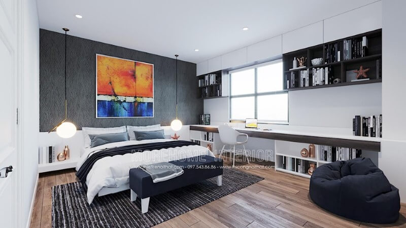 Thiết kế nội thất phòng ngủ hiện đại cho nhà phố