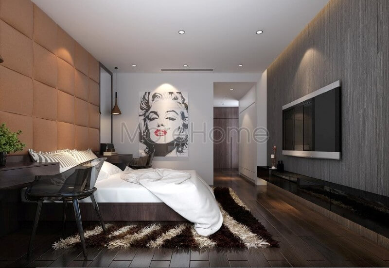 Trang trí nội thất phòng ngủ chung cư gỗ công nghiệp