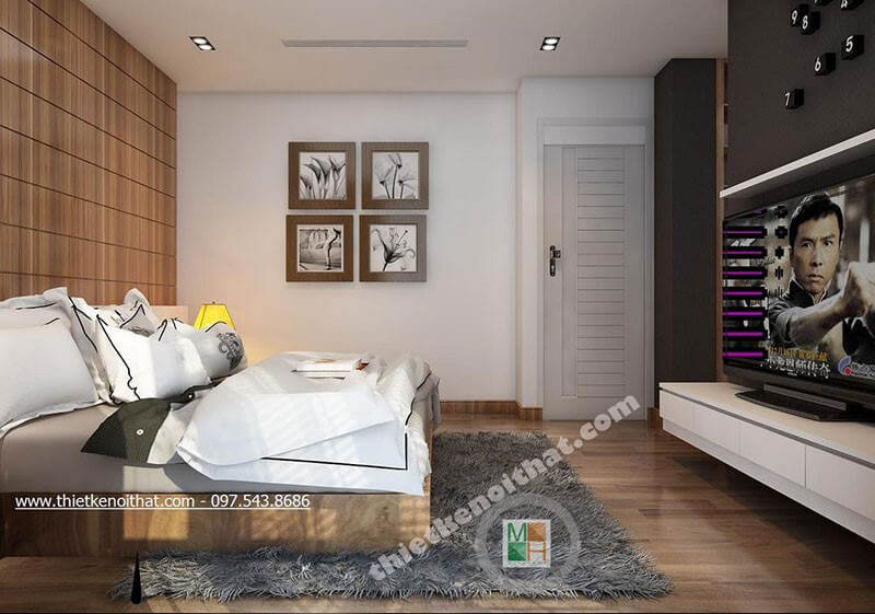 Thiết kế nội thất phòng ngủ hiện đại đơn giản tại biệt thự hill state đẹp, ấn tượng