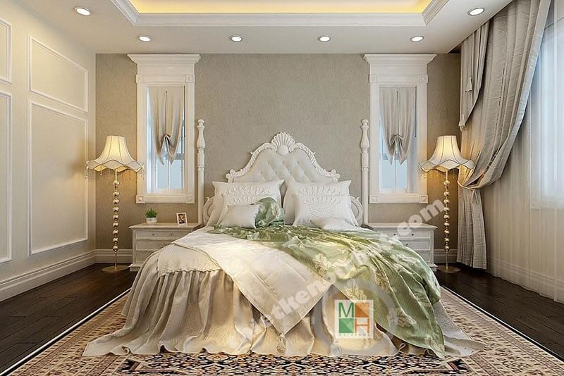 Thiết kế nội thất phòng ngủ biệt thự đẹp, sang trọng
