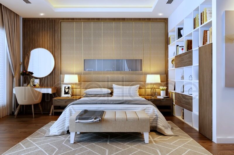 Gương tròn vẫn luôn là mẫu được nhiều khách hàng lựa chọn đặt nơi phòng ngủ làm gương trang điểm vì sự nhẹ nhàng, trọn vẹn của nó Gương phòng ngủ đẹp