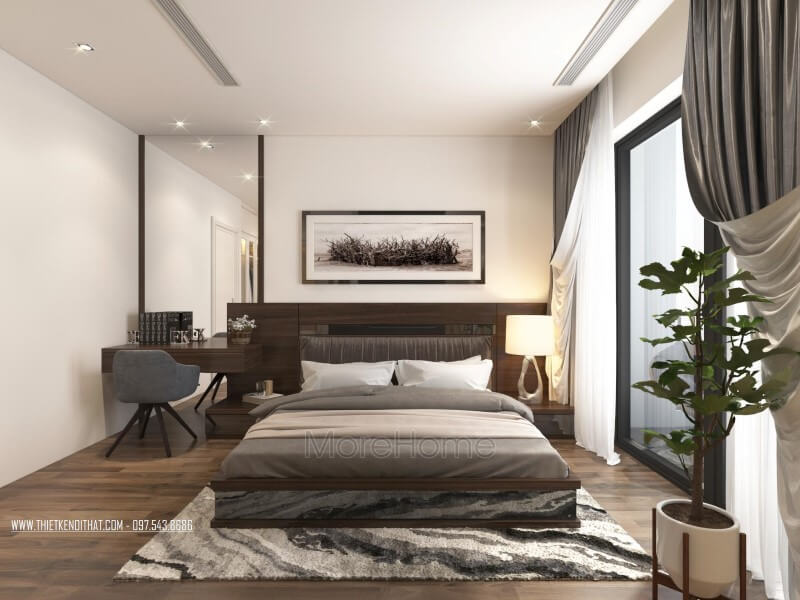 Gương trang trí phòng ngủ ốp tường sát trần đơn giản, hiện đại Gương phòng ngủ đẹp