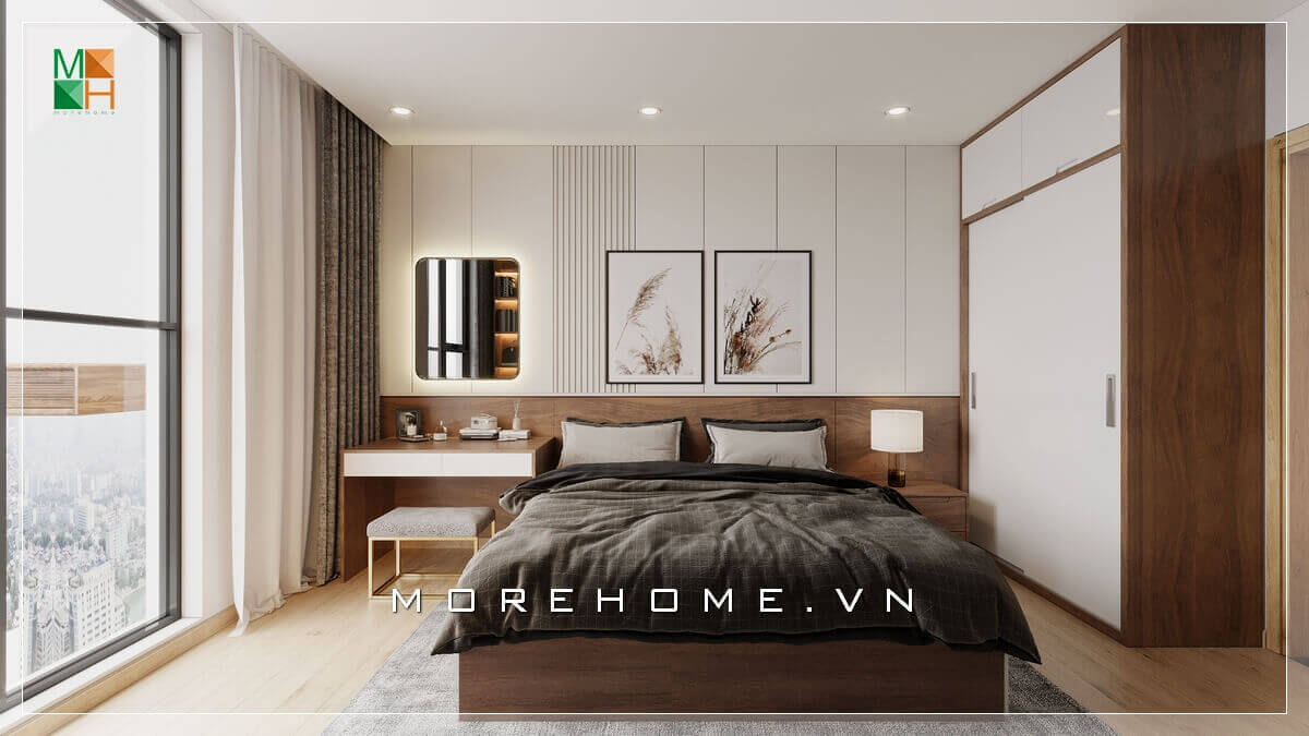 Gương trang điểm gắn tường thế hiện sự sáng tạo trong thiết kế nội thất phòng ngủ hiện đại Gương phòng ngủ đẹp
