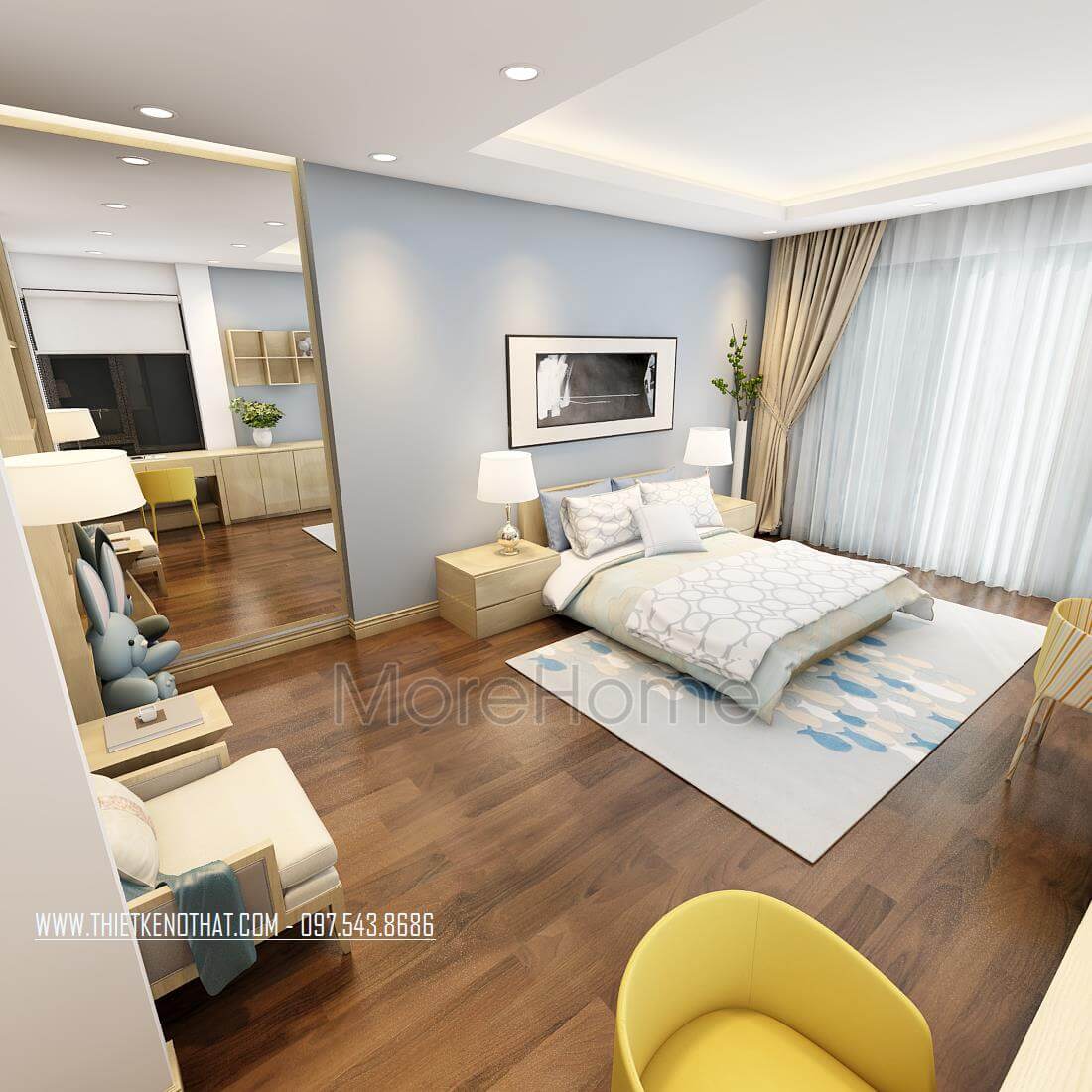 Trang trí nội thất gỗ cho phòng ngủ trẻ em đơn giản, tạo không gian vui chơi cho trẻ nhỏ Thiết kế phòng ngủ tại Hà Nội