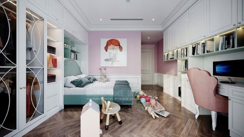 Trang trí nội thất phòng con gái đẹp, đáng yêu. Thiết kế phòng ngủ tại Hà Nội
