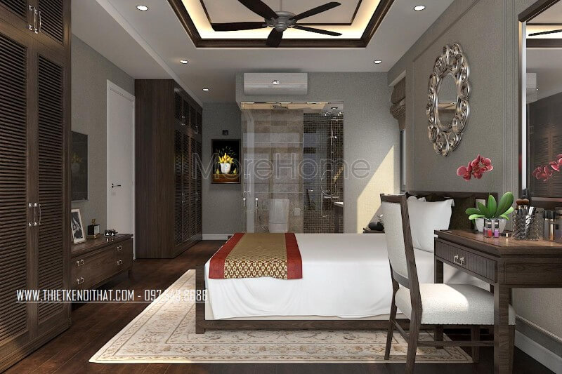 Thiết kế phòng ngủ theo phong cách truyền thống đơn giản thích hợp với lối sống hiện đại Thiết kế phòng ngủ tại Hà Nội