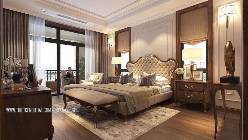 Mẫu tap đầu giường gỗ óc chó cao cấp cho phòng ngủ Thiết kế phòng ngủ tại Hà Nội