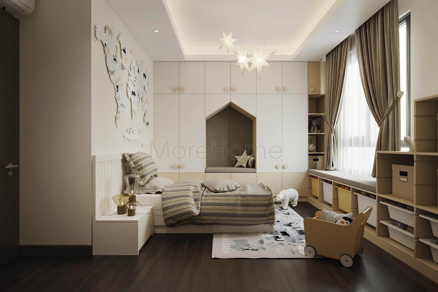 Gợi ý nhỏ cho thiết kế tủ áo phòng ngủ trẻ em, khơi nguồn sáng tạo cho bé độc đáo