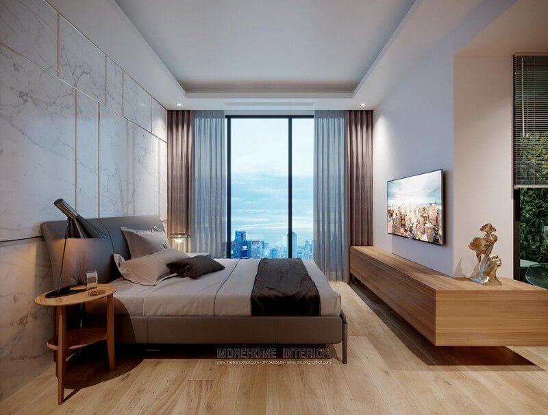Thiết kế nội thất phòng ngủ nhỏ chung cư hiện đại Thiết kế phòng ngủ tại Hà Nội