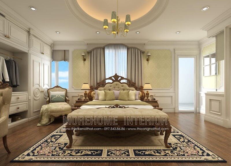 Nếu bạn đang hướng nhu cầu của mình theo phong cách thiết kế tân cổ điển thì đừng bỏ lỡ siêu phẩm giường ngủ gỗ óc chó tuyệt đẹp này.