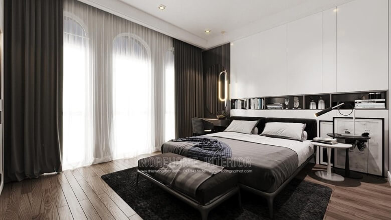 Giường ngủ gỗ đẹp đầu giường bọc nệm phong cách hiện đại