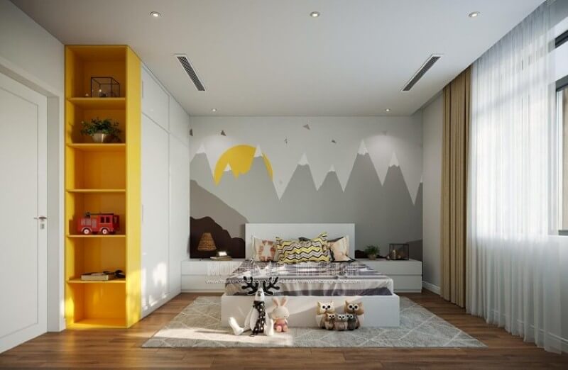 Bố trí nội thất phòng ngủ đáng yêu cho bé thiết kế nội thất phòng ngủ